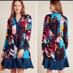 Maeve by Anthropologie Gillian Shirt Dress long sleeve size XS